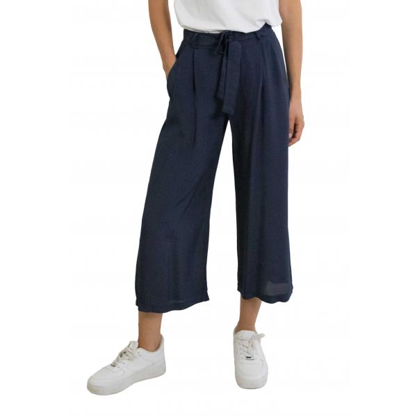 Pantalone cropped in viscosa con fascia  "Iris"